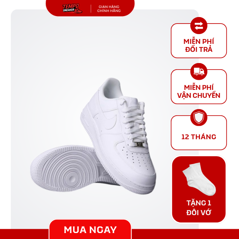 Nike Air Force 1 Low Triple White – ảnh giày trắng tối giản