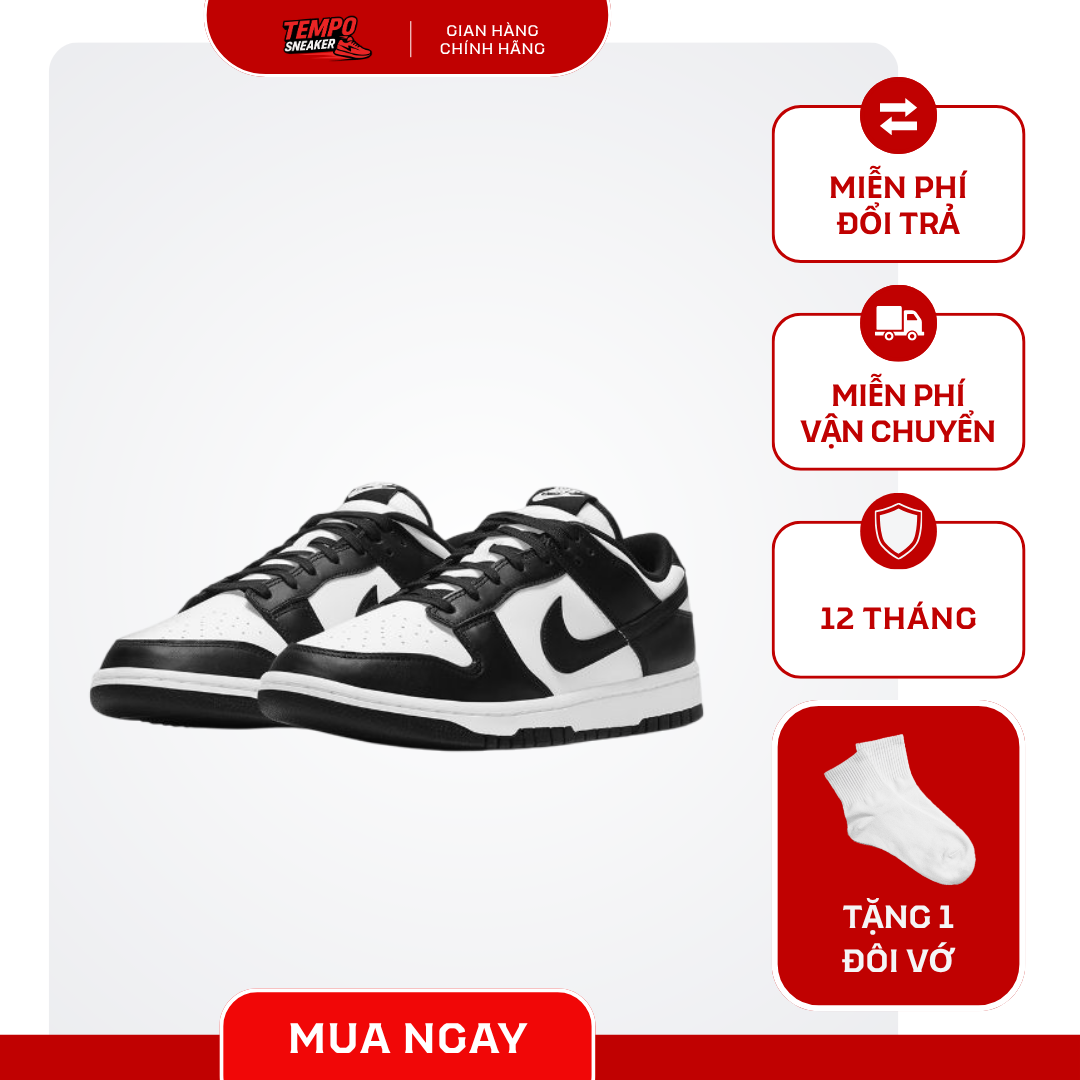 Nike Dunk Low Retro Black/White – thiết kế tổng quan